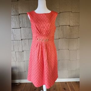Sandra Darren Coral Sleeveless Dress